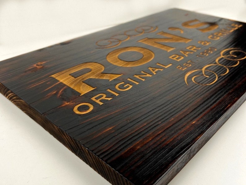 laser burned wood signs